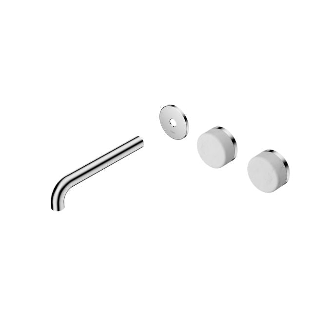 Nero Serenity Wall Basin Set 220mm Offset spout With Carrara Handle Trim Kit Only Chrome 24D104CH - The Blue Space
