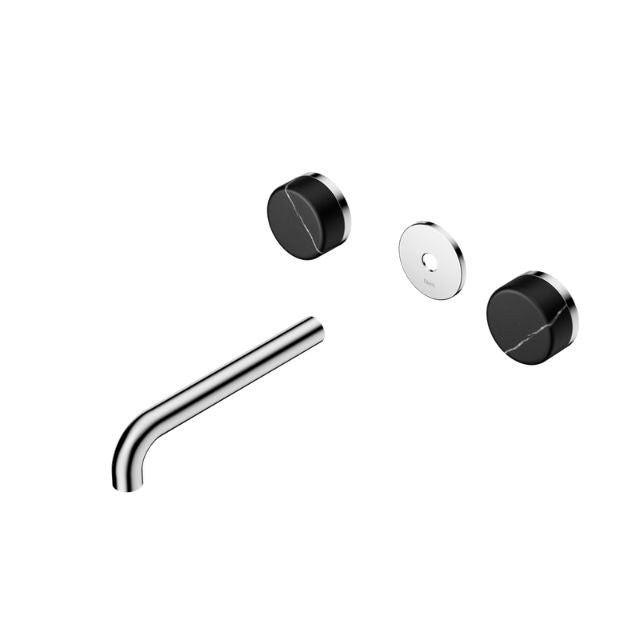Nero Serenity Wall Basin Set 220mm Spout With Marquina Black Handle Trim Kit Only Chrome 24D112CH - The Blue Space