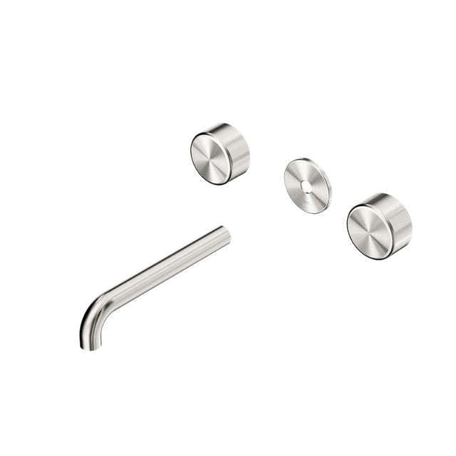 Nero Serenity Wall Basin Set 220mm Spout With Metal Handle Trim Kit Only Brushed Nickel 24D091BN - The Blue Space
