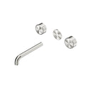 Nero Serenity Wall Basin Set 220mm Spout With Metal Handle Trim Kit Only Brushed Nickel 24D091BN - The Blue Space