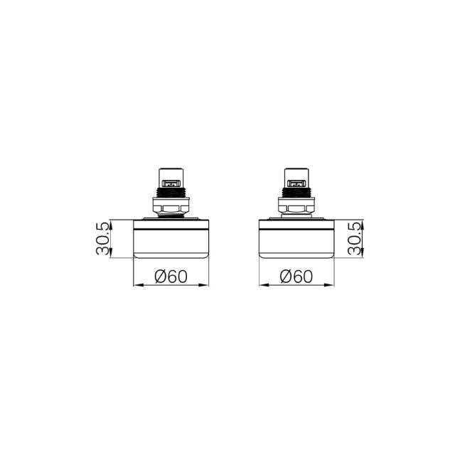 Technical Drawing Nero Serenity Wall Top Assembly With Carrara Handle Chrome 24D005CH - The Blue Space