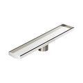 Nero Tile Insert V Channel 600x106mm Floor Grate 80mm Outlet Brushed Nickel NRFG008HSBN_KIT - The Blue Space