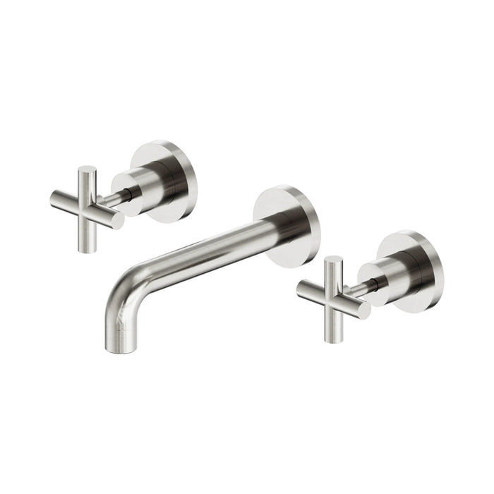 Nero X Plus Wall Basin Set 180mm Brushed Nickel NR201607BBN - The Blue Space