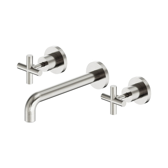 Nero X Plus Wall Basin Set 215mm Brushed Nickel NR201607ABN - The Blue Space