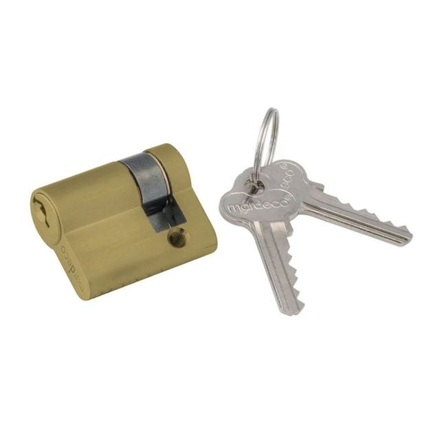 Nidus Mardeco M Series euro cylinder for 8104 euro lock 5 pin C4 32mm Satin Brass BRS8500/32 - The Blue Space