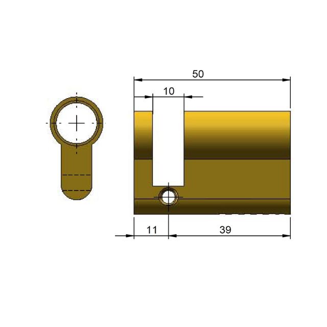 Lie Drawing Nidus Mardeco M Series euro cylinder for 8104 euro lock 5 pin C4 39mm Matte Black BL8500/39 - The Blue Space