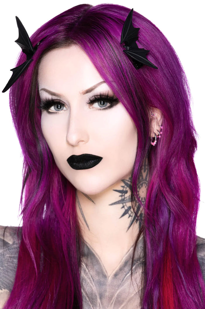 rockabilly bat hair clip