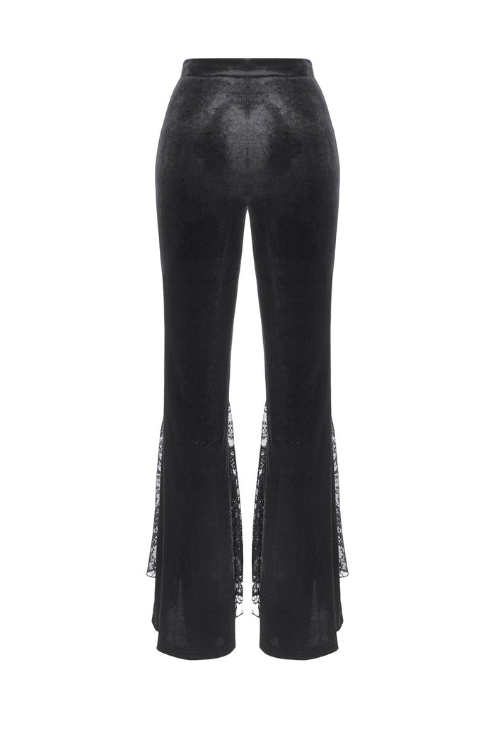 romantic goth black velvet pants by dark in love