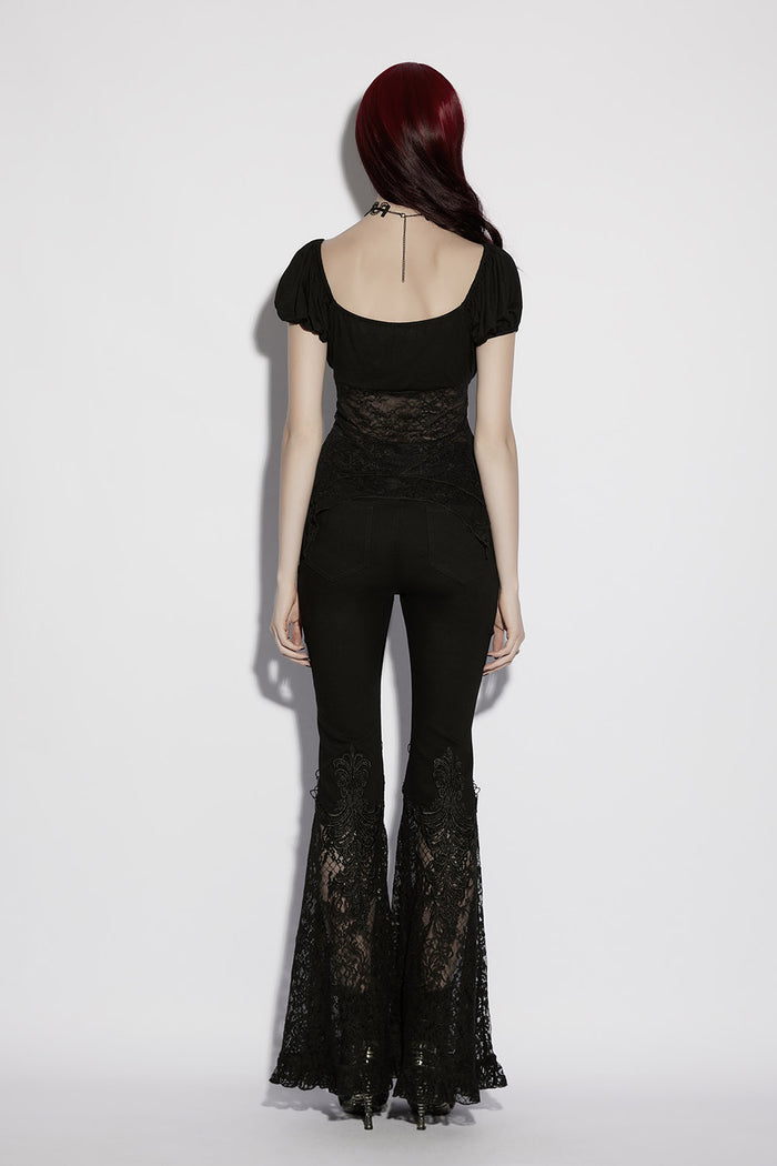 corset lace-up pants