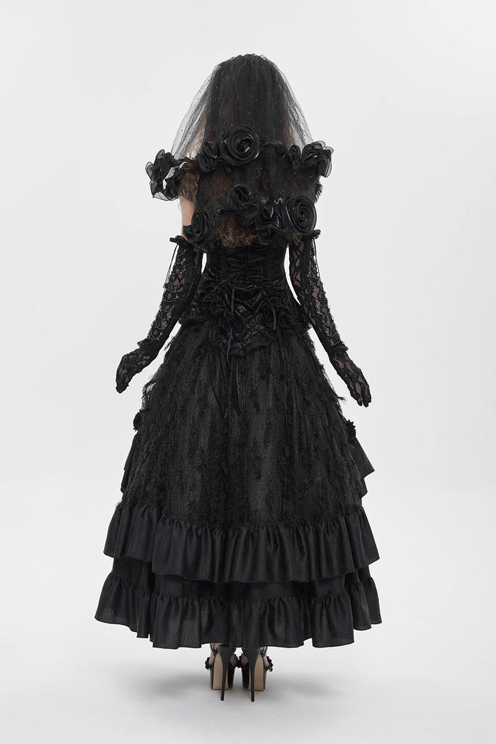 off shoulder gothic mesh shoulder top