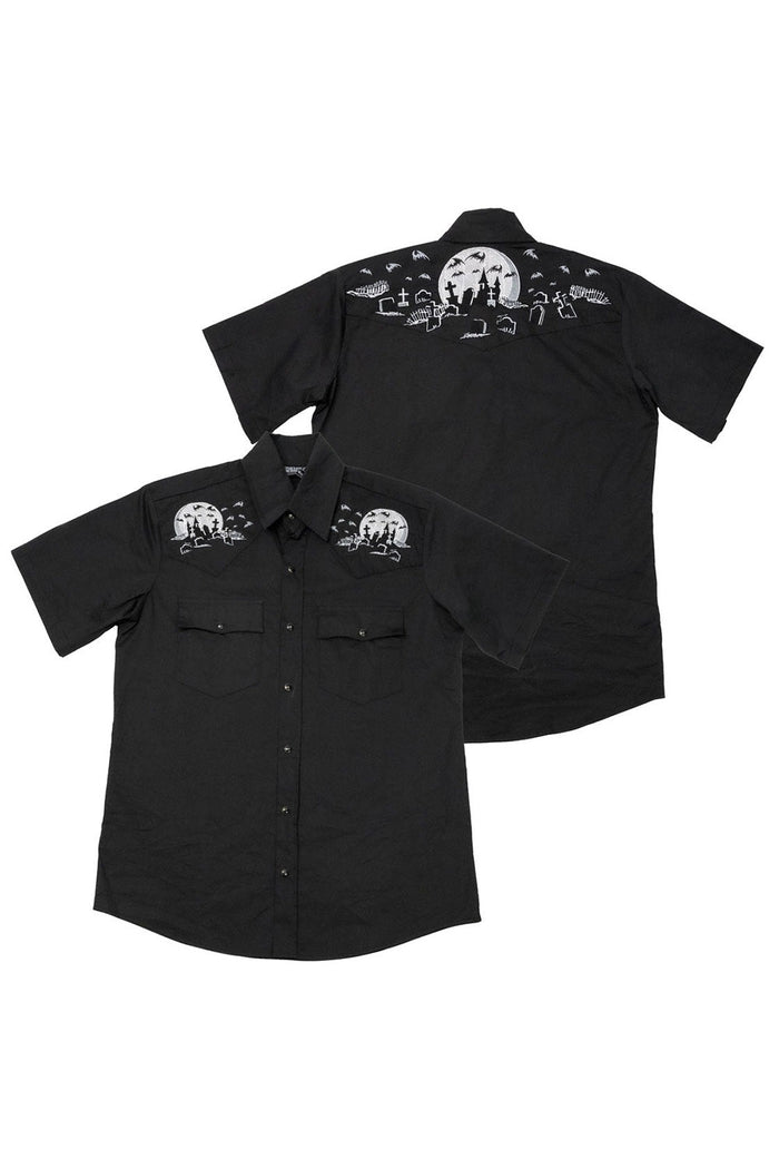 black button down rockabilly shirt
