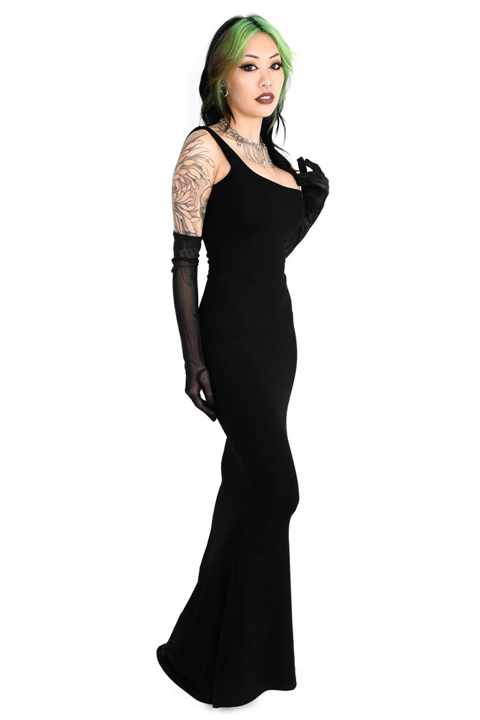 long floor-length maxi black dress