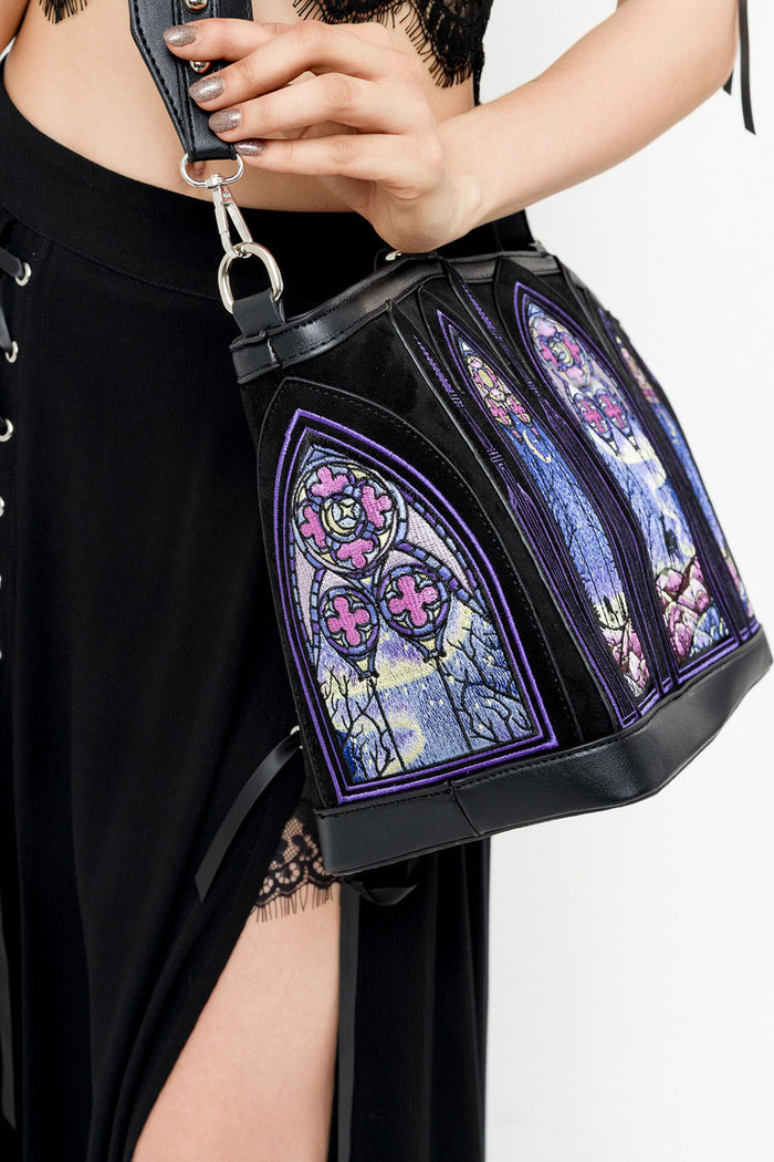 restyle embroidered medieval goth handbag