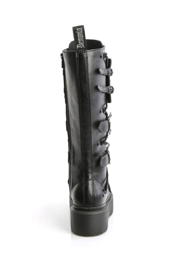 spiked gothic bat buckle combat boots by demonia