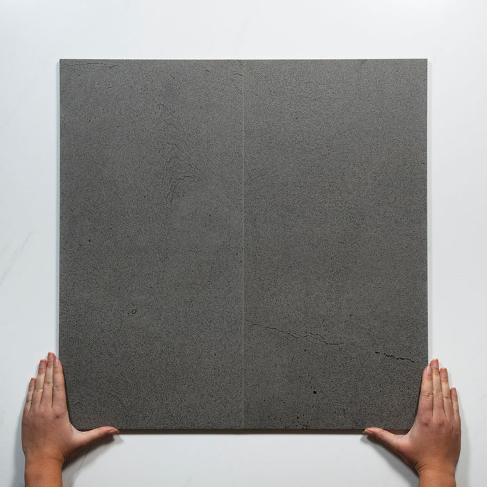 Pattern Lay With Hand Nuvira Dark Grey Matte Porcelain Tile 300 x 600mm PBLTG1 - The Blue Space