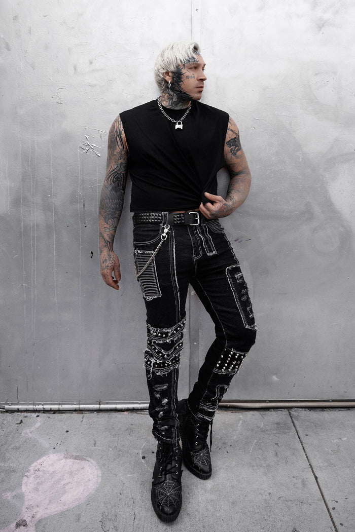 punk black metal studded belt