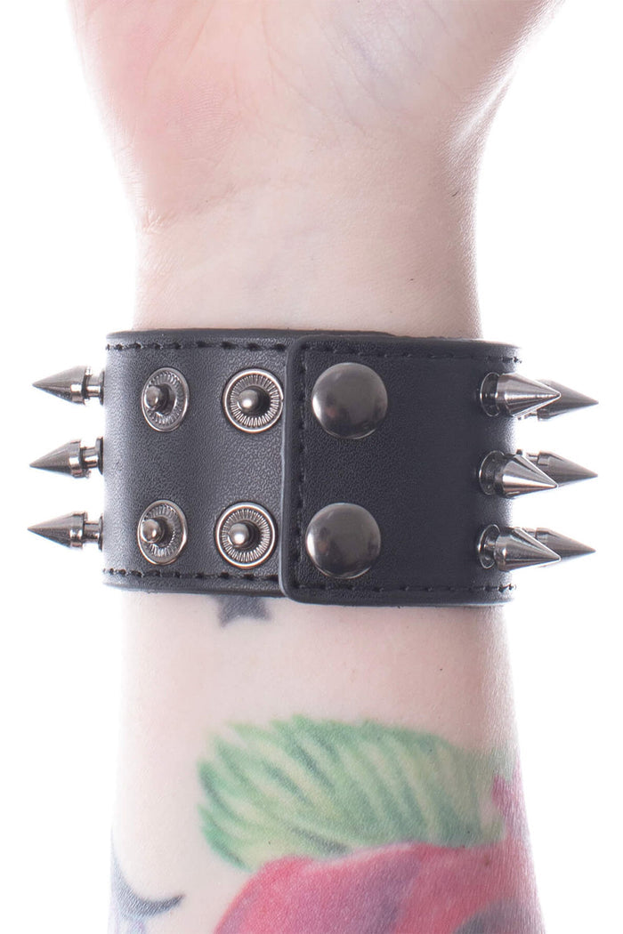 emo mens black spiked bracelet