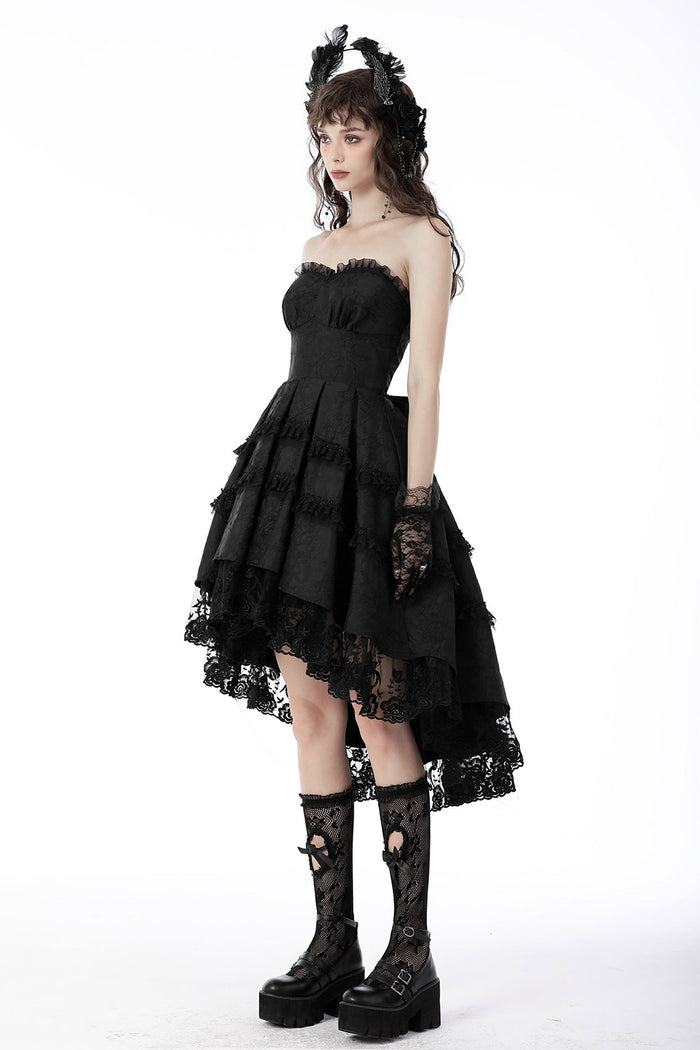 womens embroidered  strapless dress
