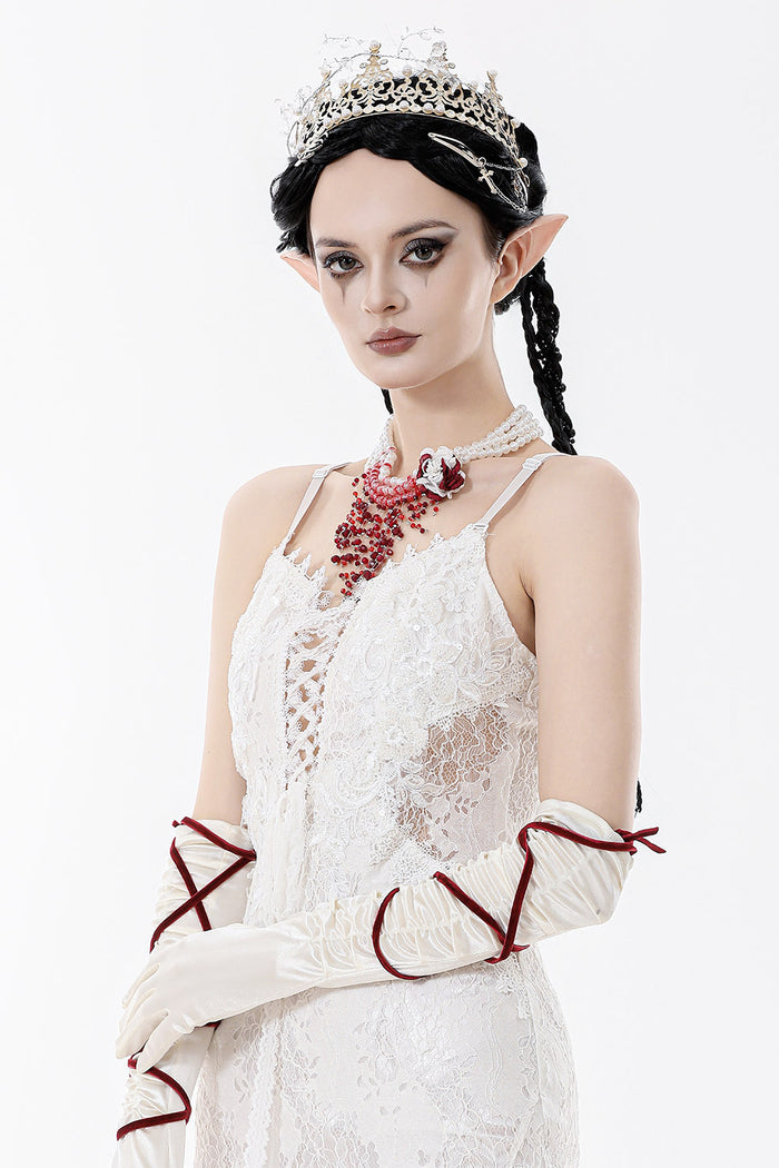 horror halloween bloody pearl necklace