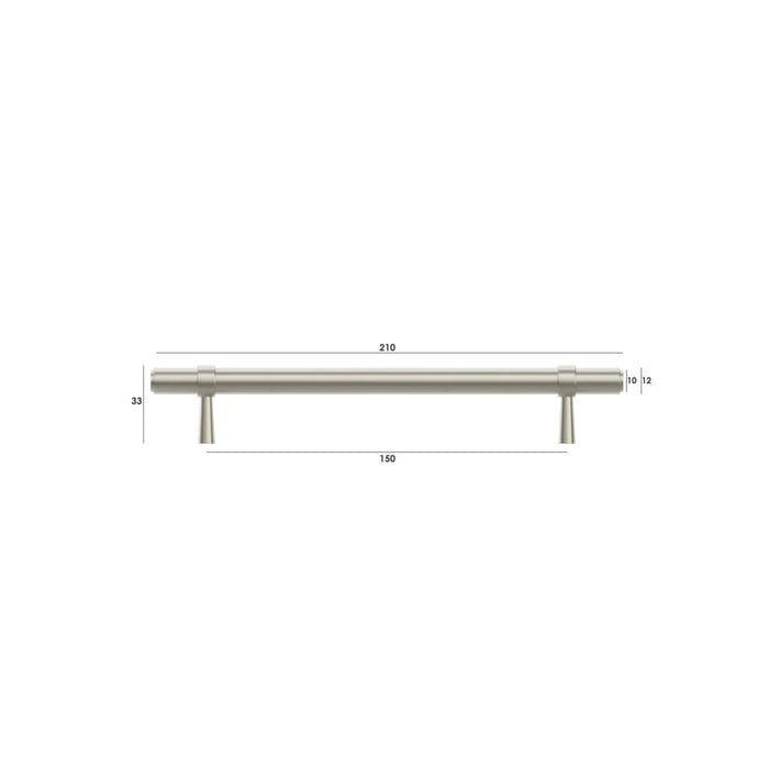 Dimension Otti Astor 210mm Pull Handle Brushed Nickel ASHDL160-BN - The Blue Space