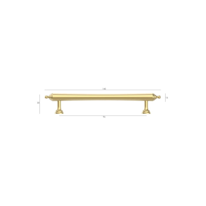 Details Otti Heirloom Pull Handle 140mm Brushed Brass HEHDL96-BB - The Blue Space