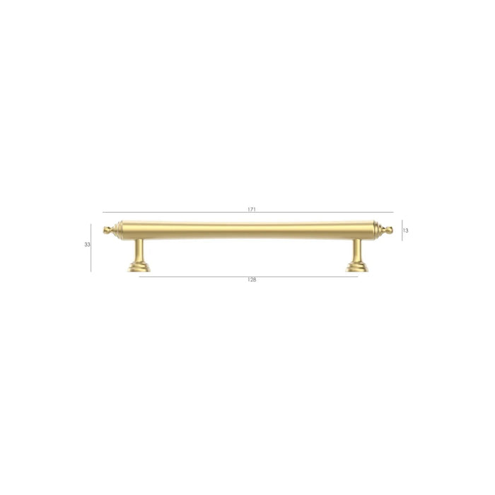 Details Otti Heirloom Pull Handle 171mm Brushed Brass HEHDL128-BB - The Blue Space
