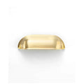Front Otti Newport Cup Pull 90mm Brushed Brass NEHDL76-BB - The Blue Space