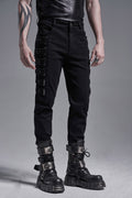mens gothic pants with straps down the legs