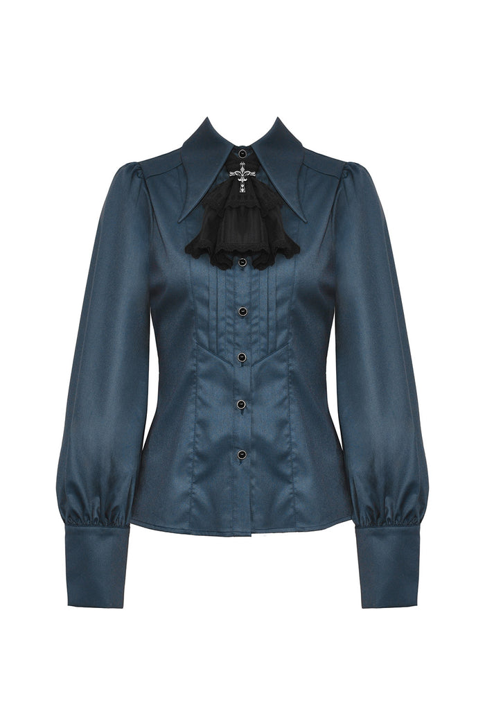 vintage gothic button-up blouse for women