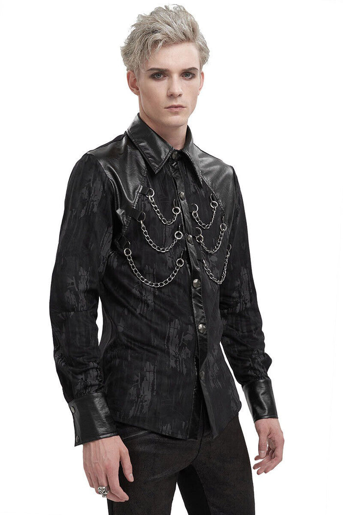 vegan leather mens top