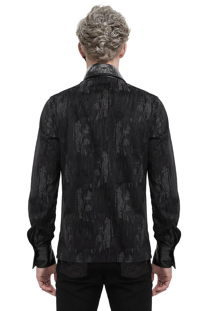 vegan leather mens top  with chains