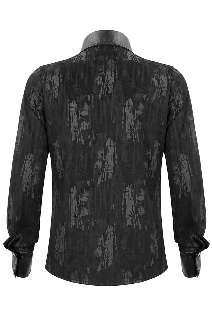 distressed vegan leather mens top  with chains