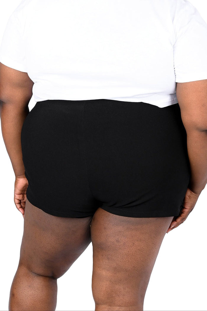 belted emo black short shorts