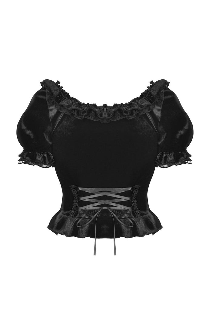 dark princesscore velvet crop top