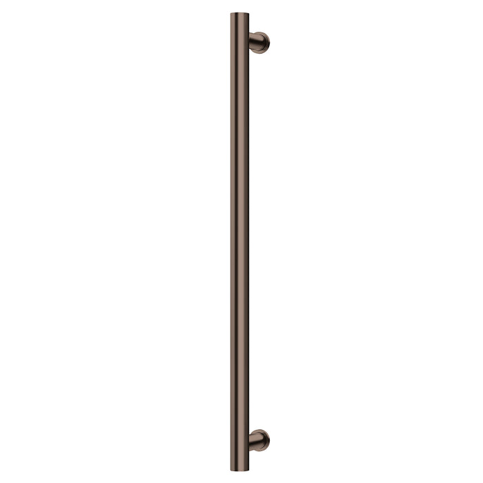 Phoenix Heated Towel Rail Round 800mm Vertical - Brushed Bronze 650-8761-24 - The Blue Space