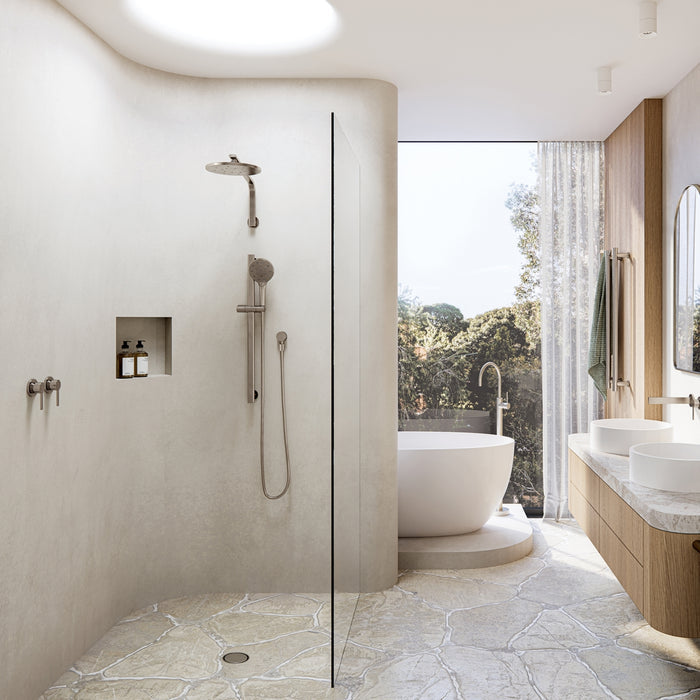 Lifestyle Phoenix Lexi Mkii Switchmix Shower Wall Mixer Fit Off Kit Only - Brushed Nickel 123-2805-40-1 - The Blue Space