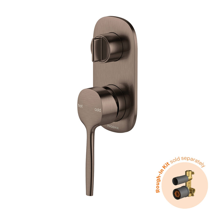 Phoenix Switchmix Shower Bath Diverter Mixer Fit Off Kit Only - Brushed Bronze 139-2940-24-1 - The Blue Space