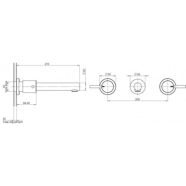 Phoenix Vivid Pin Lever Bath Set 200mm