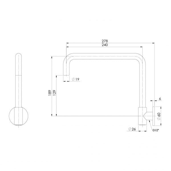 Phoenix Vivid Slimline Plus Wall Sink Outlet Brushed Nickel