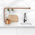 Phoenix Vivid Slimline Side Lever Sink Mixer 220mm Gooseneck-Matte Black