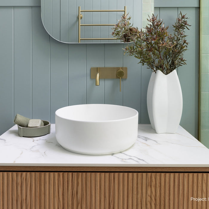 Lifestyle 7 Phoenix Vivid Slimline SwitchMix Wall Basin / Bath Mixer Set 180mm Brushed Gold (Complete Kit) VS2810-12-1-KIT - The Blue Space