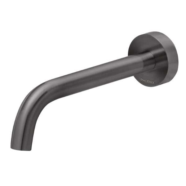 Phoenix Vivid Slimline Wall Basin Outlet 180mm Curved in Brushed Carbon - The Blue Space