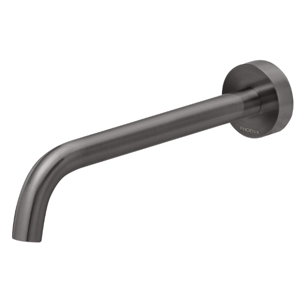 Phoenix Vivid Slimline Basin Outlet 230mm Curved in Brushed Carbon - The Blue Space