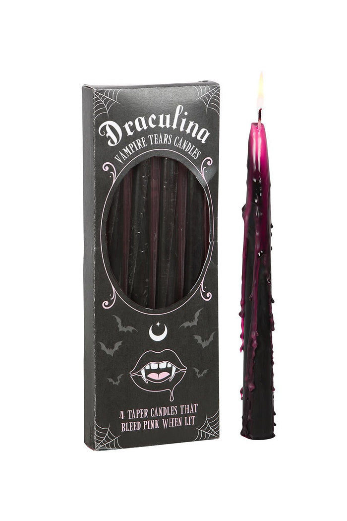 black and pink pastel goth candle set for candelabra