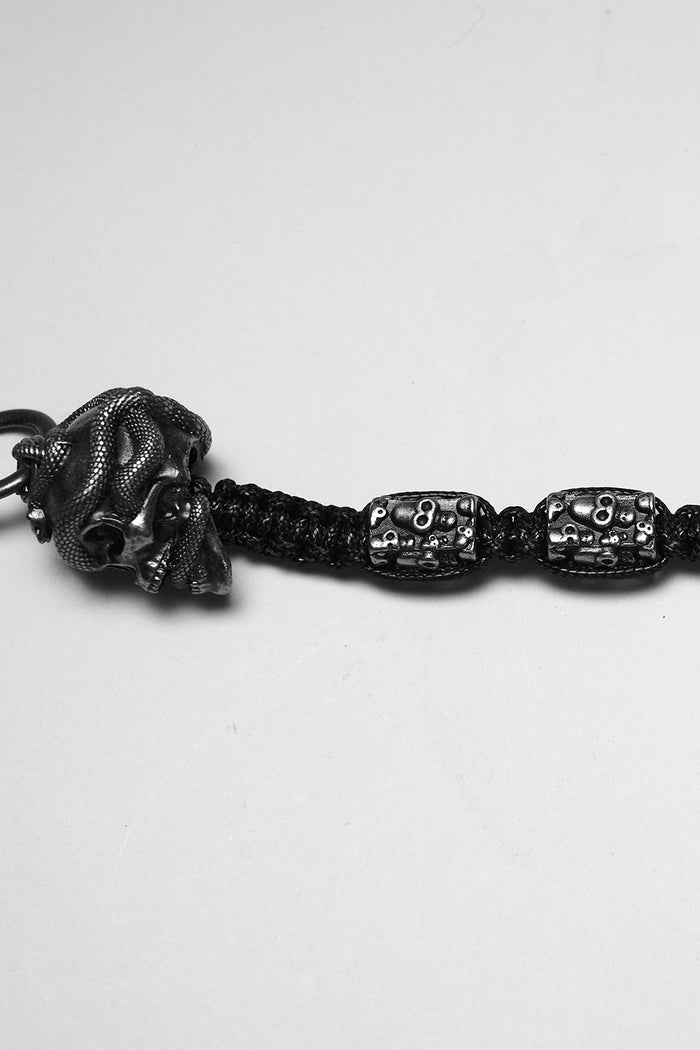 mens punk rave skull snake chain