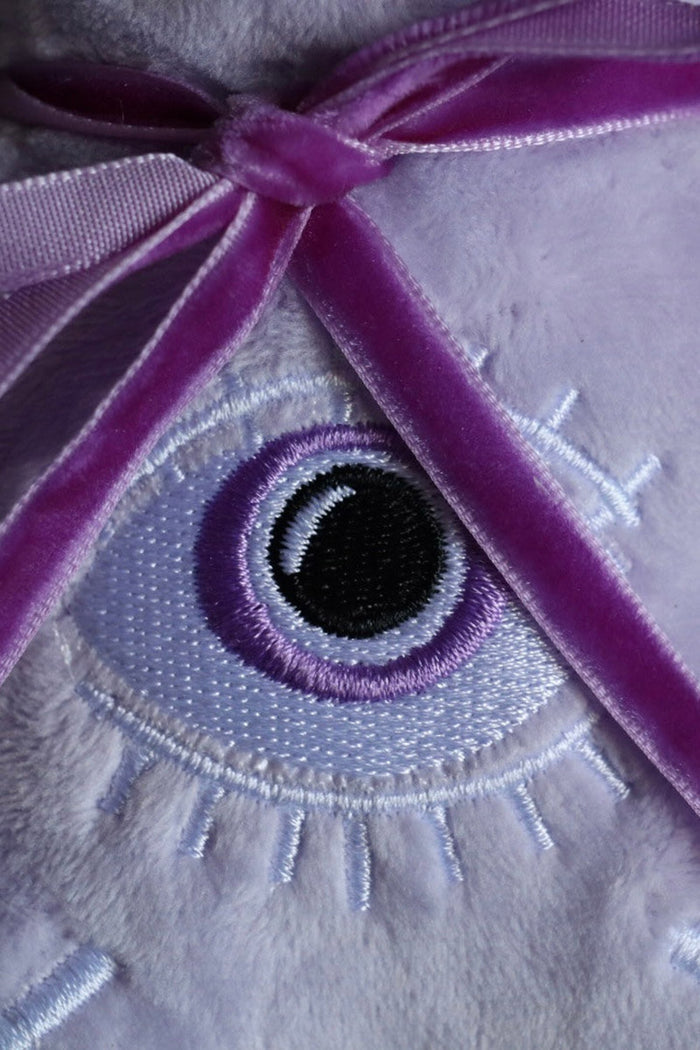 witchy embroidered eye monster doll keychain