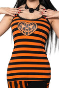 orange and black striped tank top