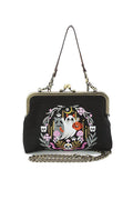 embroidered ghost black whimsigoth handbag