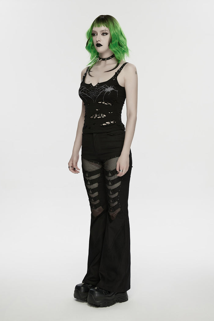 spiderweb printed top by punk rave