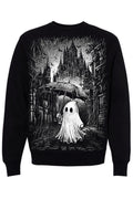 VampireFreaks cute rainy day ghost with umbrella graphic sweatshirt